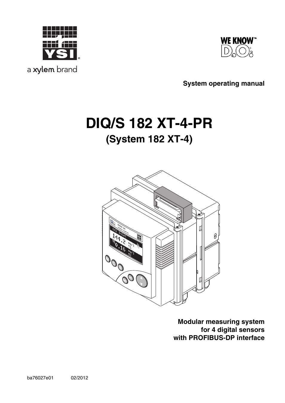 YSI DIQ/S 182 XT-4-PR User Manual | 158 pages