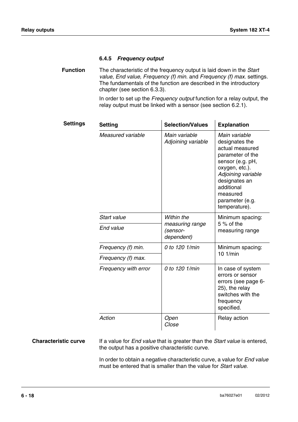 5 frequency output, Freque, See section 6.4.5 | YSI DIQ/S 182 XT-4-PR User Manual | Page 108 / 158