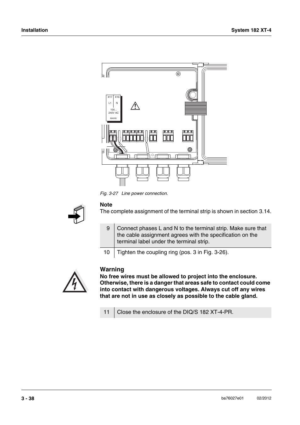 Warning | YSI DIQ/S 182 XT-4-PR User Manual | Page 52 / 158
