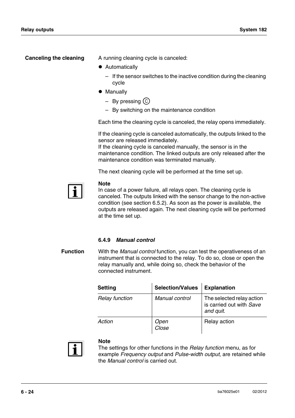 9 manual control, Section 6.4.9 | YSI DIQ/S 182-MOD System 182 User Manual | Page 110 / 154