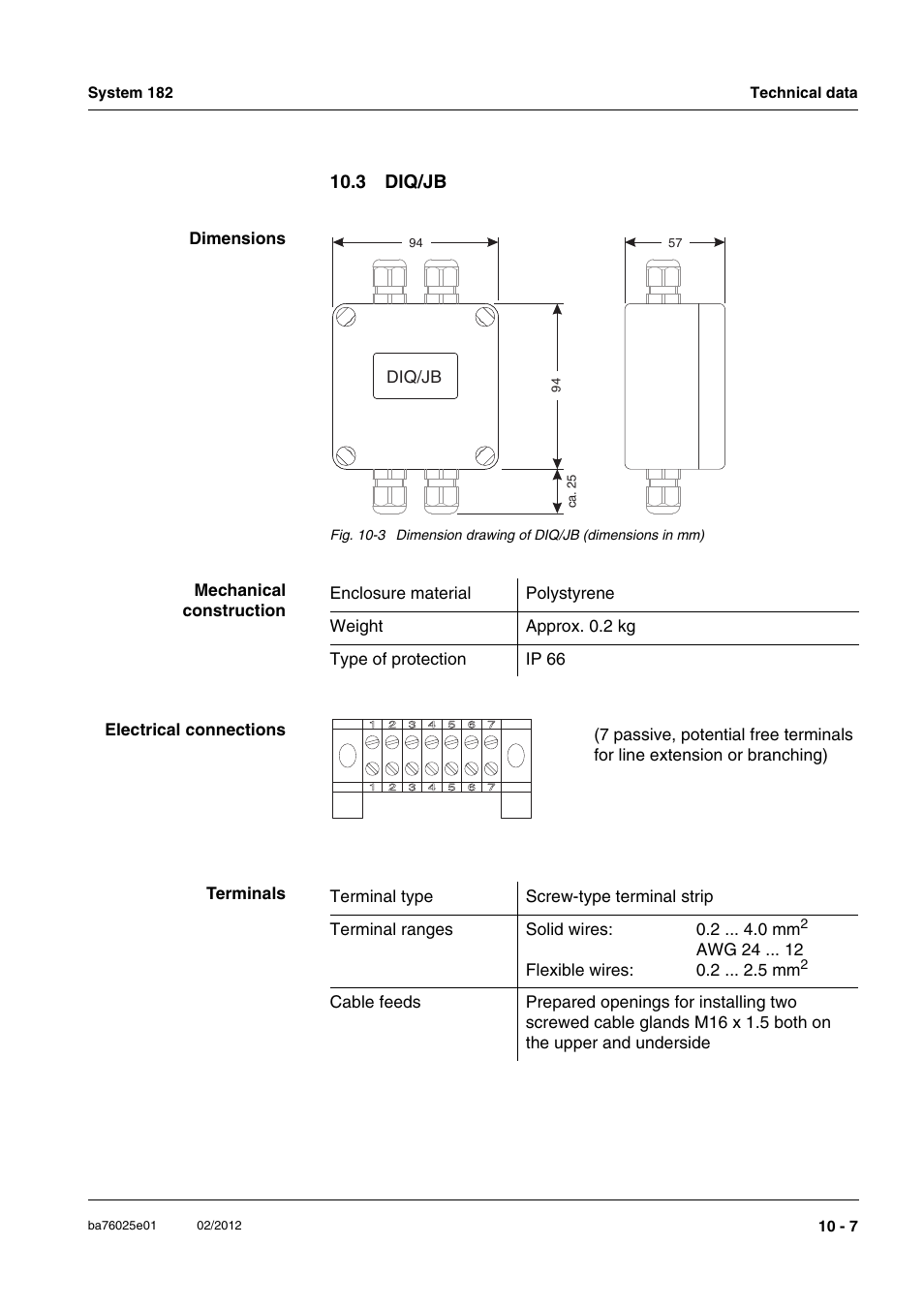 3 diq/jb, 3 diq/jb -7 | YSI DIQ/S 182-MOD System 182 User Manual | Page 141 / 154