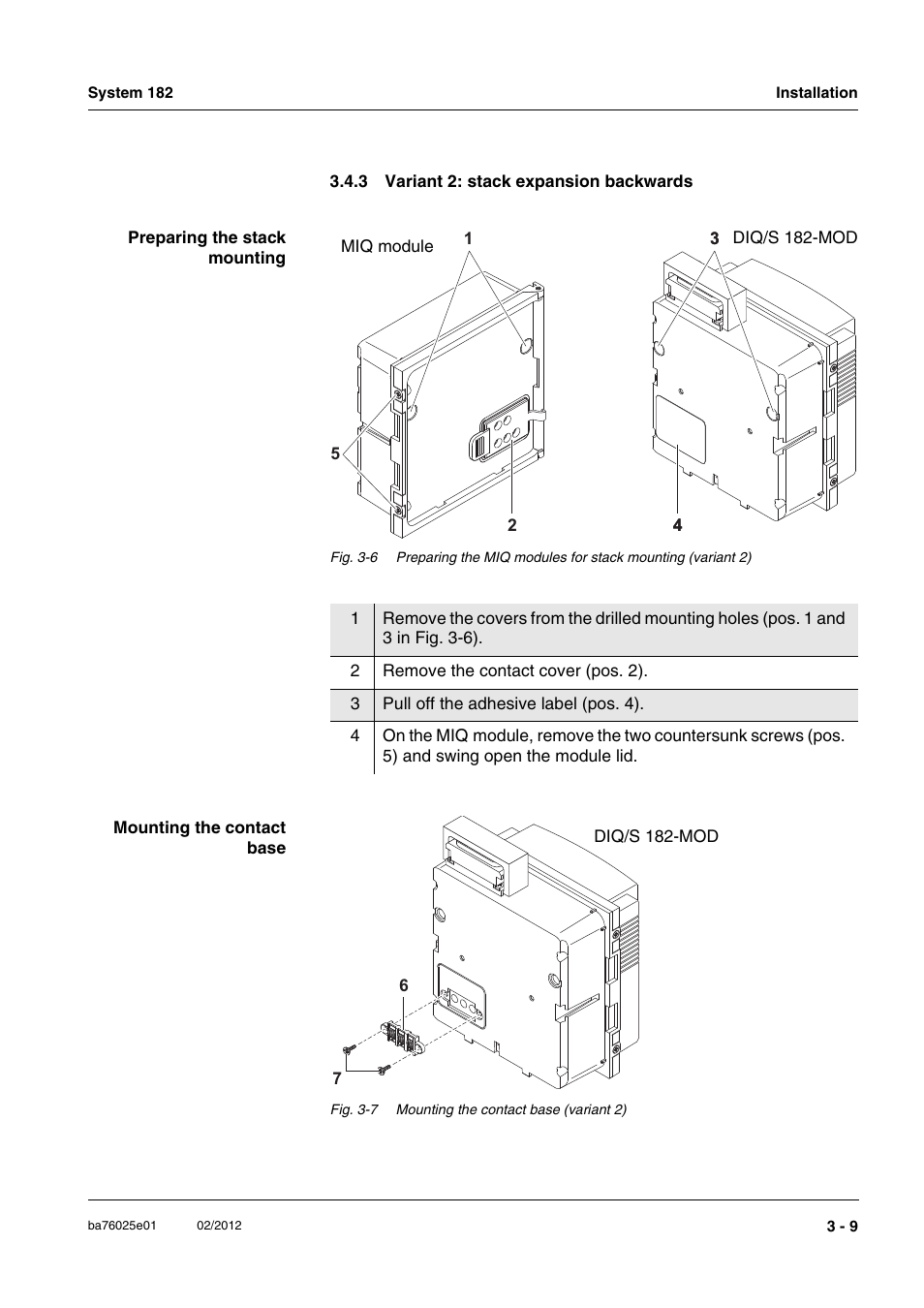 3 variant 2: stack expansion backwards, Variant 2: stack expansion backwards -9 | YSI DIQ/S 182-MOD System 182 User Manual | Page 23 / 154