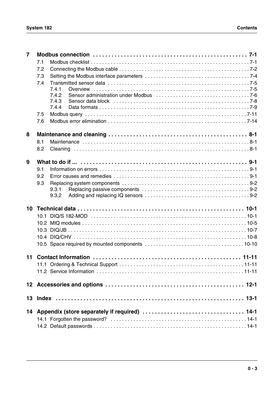 YSI DIQ/S 182-MOD System 182 User Manual | Page 5 / 154