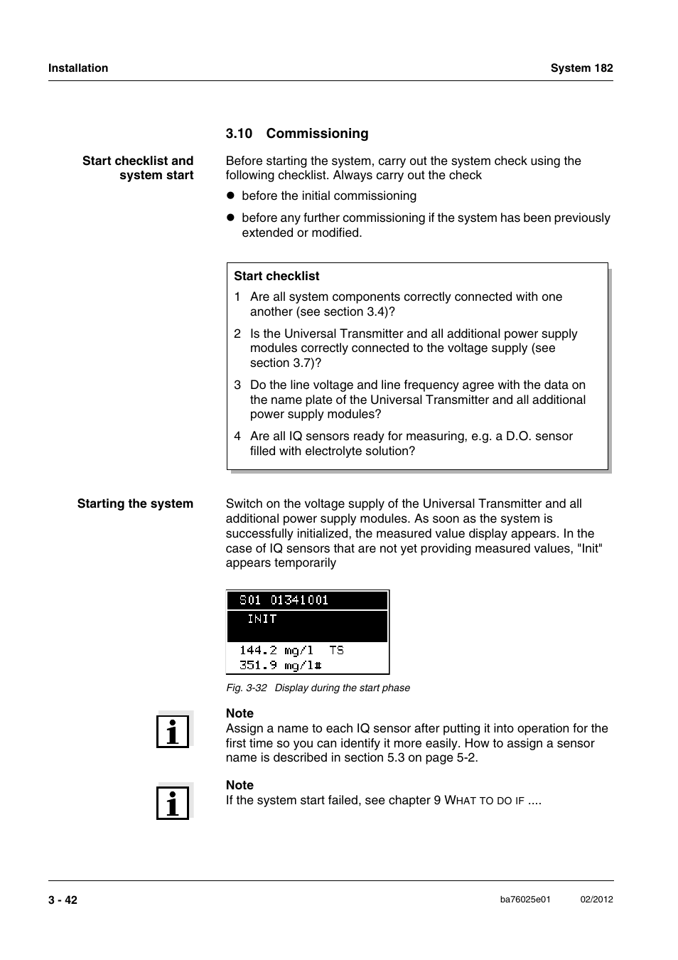 10 commissioning, 10 commissioning -42 | YSI DIQ/S 182-MOD System 182 User Manual | Page 56 / 154