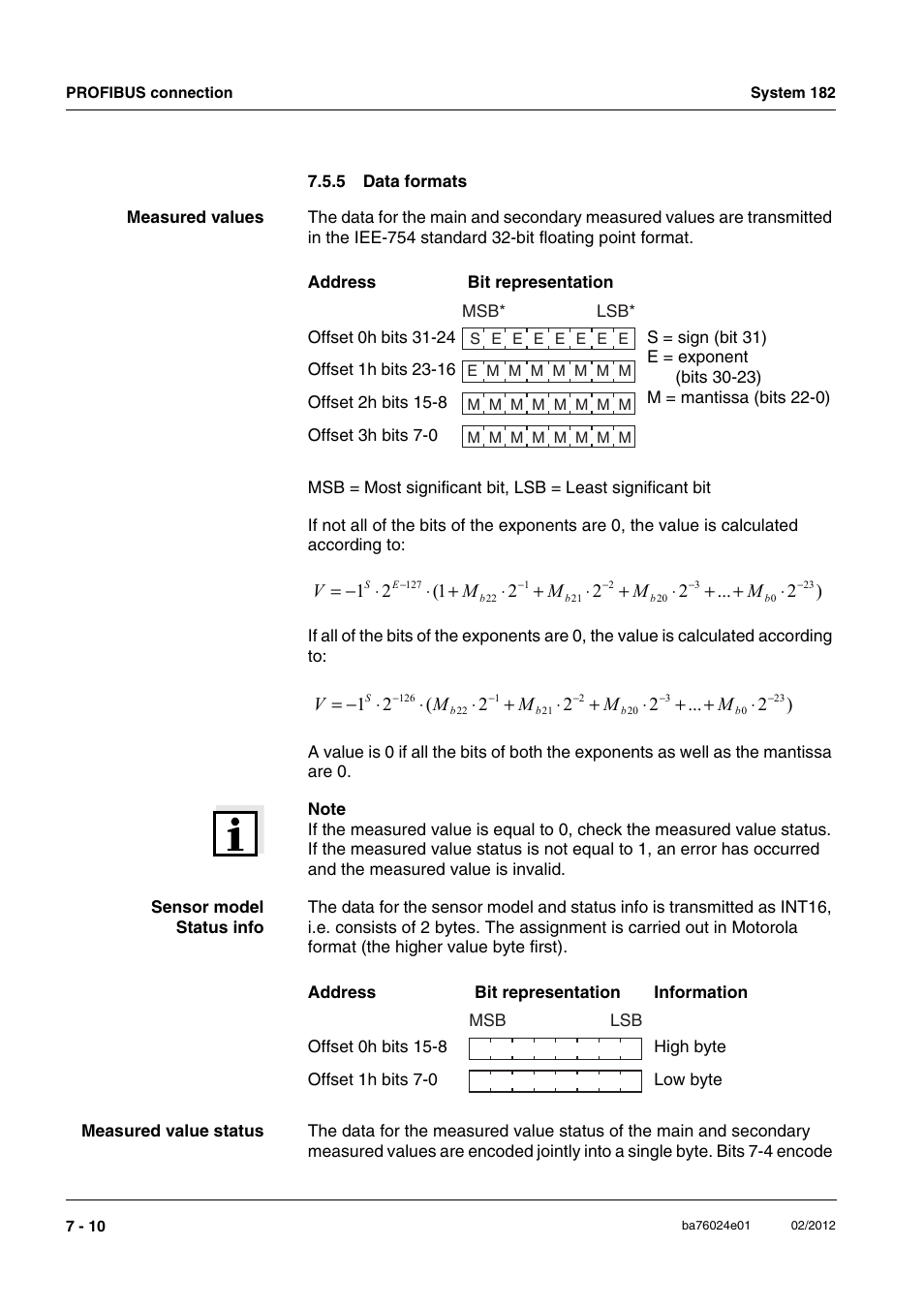 5 data formats, Data formats -10 | YSI DIQ/S 182-PR System 182 User Manual | Page 120 / 150