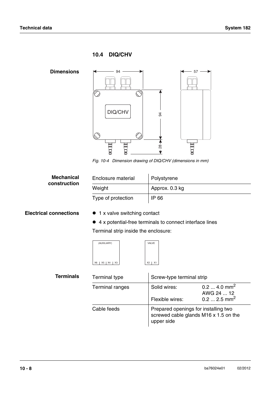 4 diq/chv, 4 diq/chv -8 | YSI DIQ/S 182-PR System 182 User Manual | Page 138 / 150