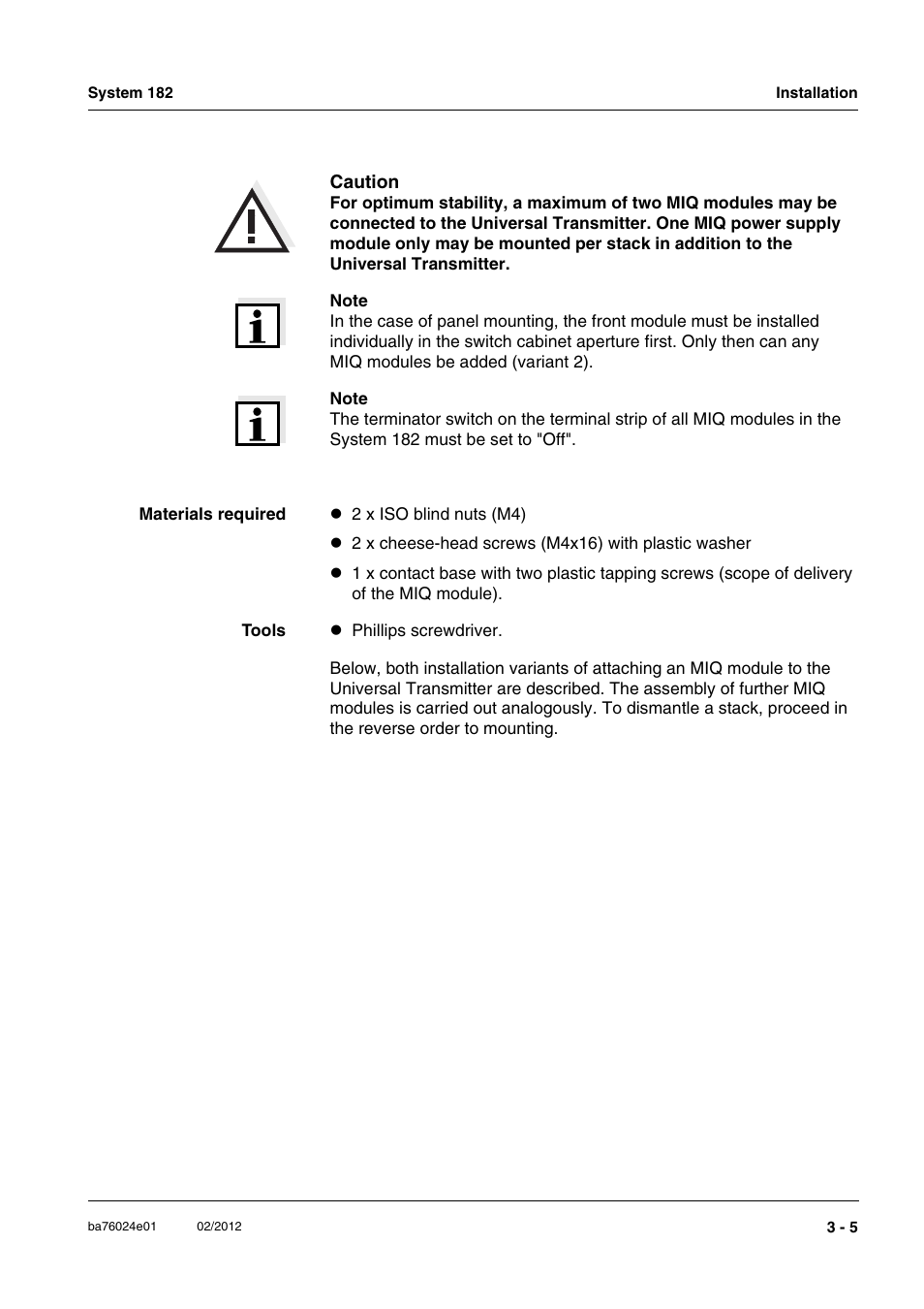 YSI DIQ/S 182-PR System 182 User Manual | Page 19 / 150