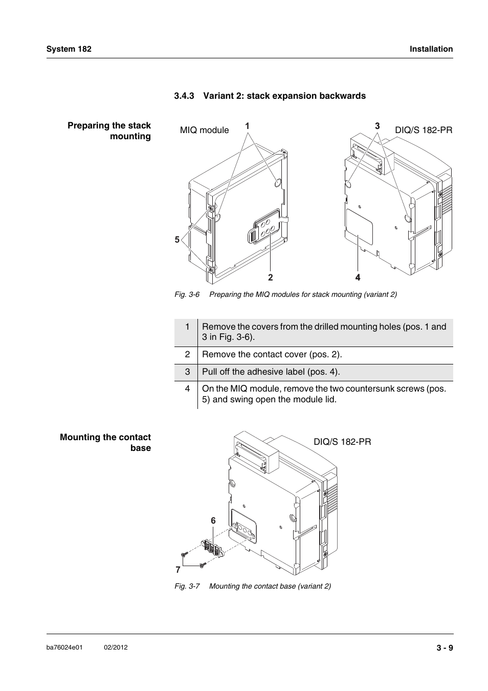 3 variant 2: stack expansion backwards, Variant 2: stack expansion backwards -9 | YSI DIQ/S 182-PR System 182 User Manual | Page 23 / 150