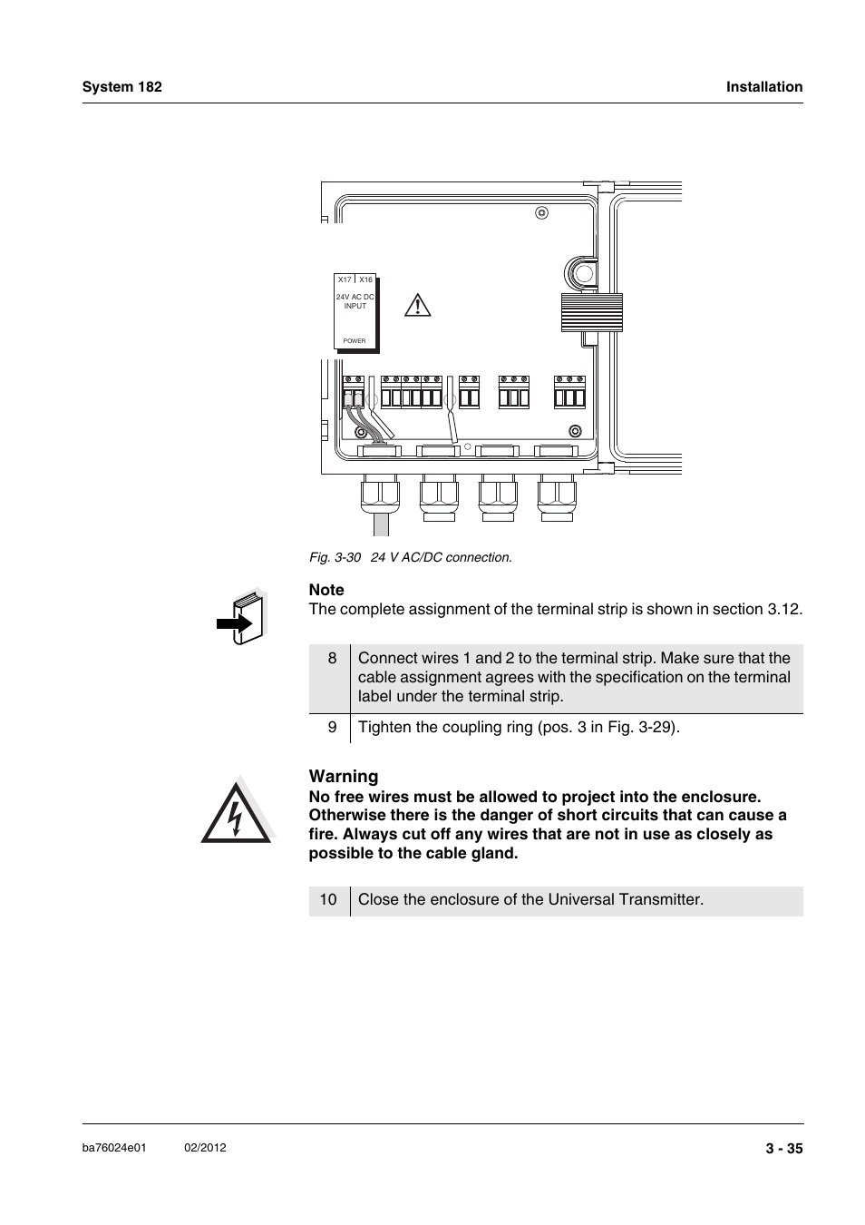 Warning | YSI DIQ/S 182-PR System 182 User Manual | Page 49 / 150