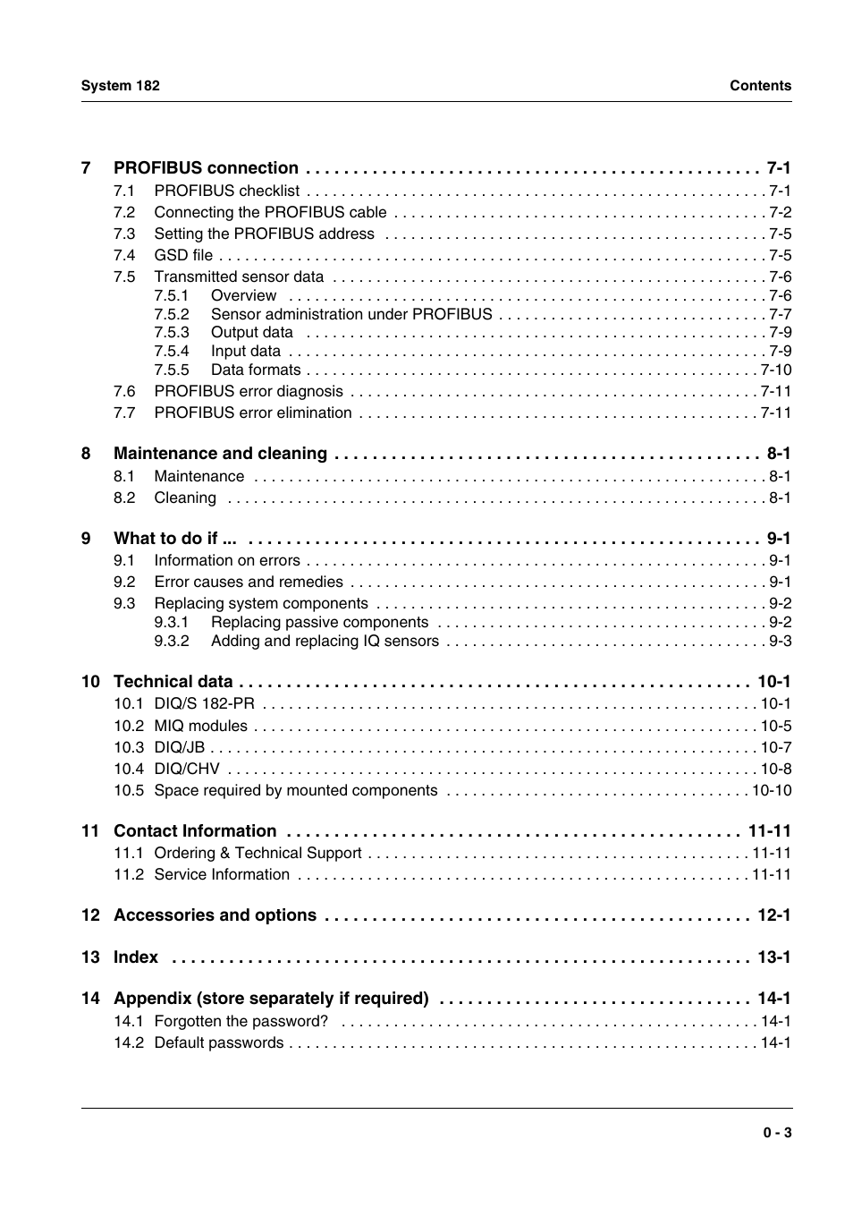 YSI DIQ/S 182-PR System 182 User Manual | Page 5 / 150