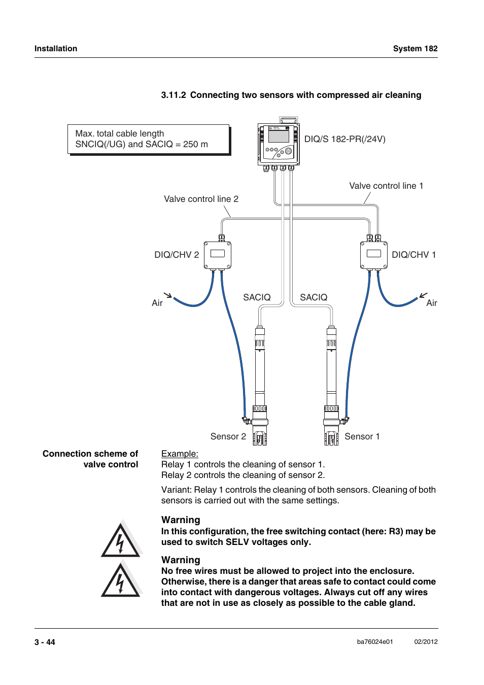 Warning | YSI DIQ/S 182-PR System 182 User Manual | Page 58 / 150