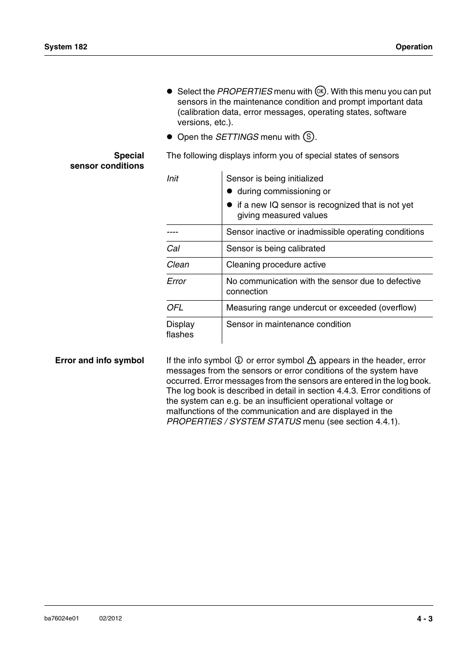 YSI DIQ/S 182-PR System 182 User Manual | Page 63 / 150