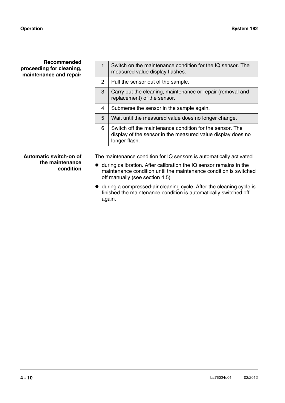 YSI DIQ/S 182-PR System 182 User Manual | Page 70 / 150