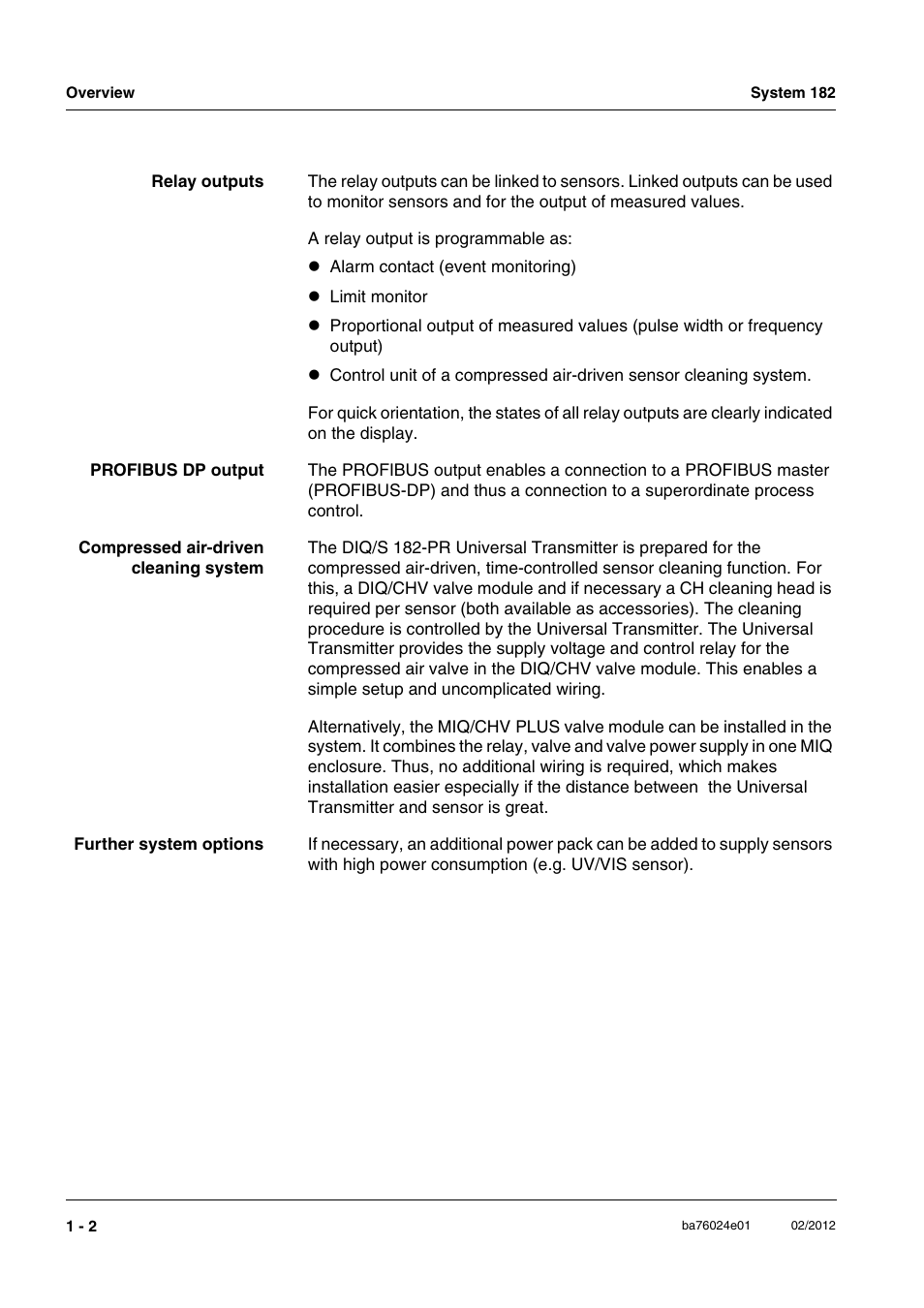 YSI DIQ/S 182-PR System 182 User Manual | Page 8 / 150