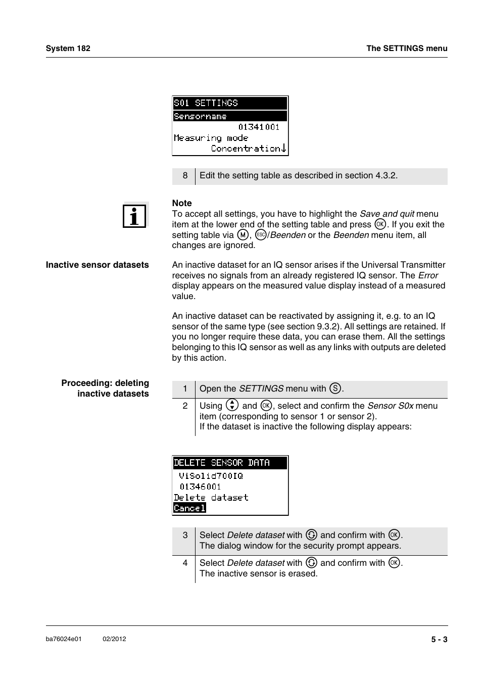 YSI DIQ/S 182-PR System 182 User Manual | Page 81 / 150