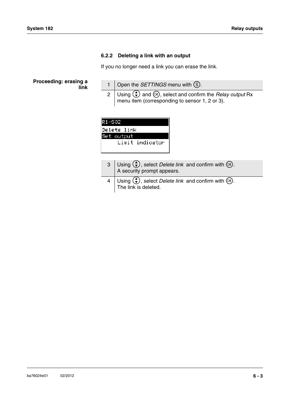 2 deleting a link with an output, Deleting a link with an output -3 | YSI DIQ/S 182-PR System 182 User Manual | Page 87 / 150