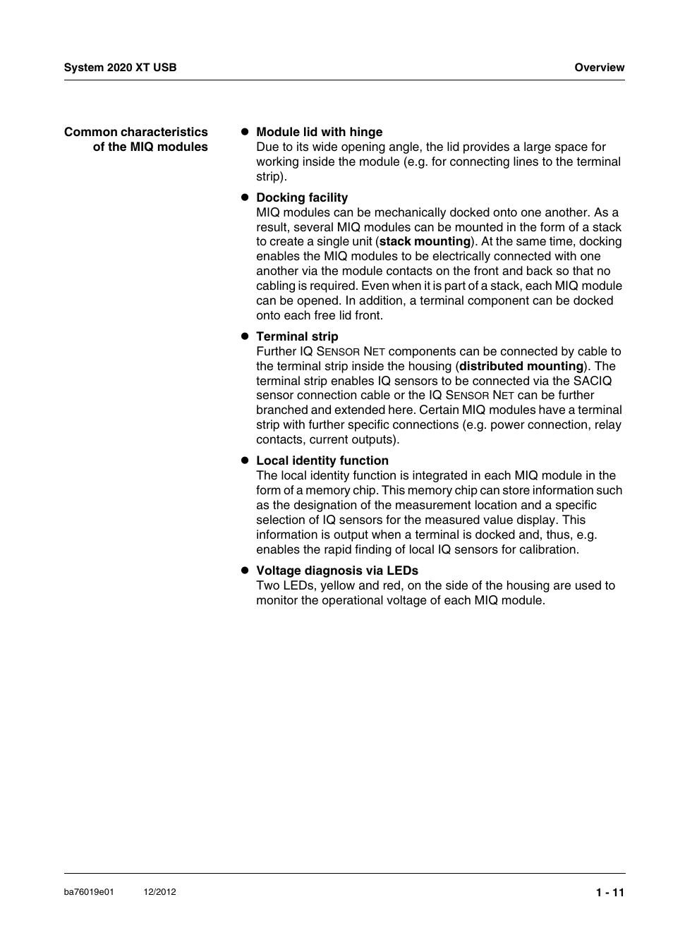 YSI IQ SensorNet 2020 XT Terminal User Manual | Page 17 / 196