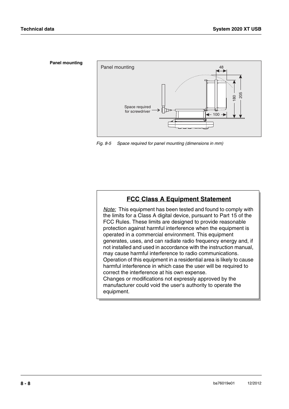 Fcc class a equipment statement | YSI IQ SensorNet 2020 XT Terminal User Manual | Page 182 / 196