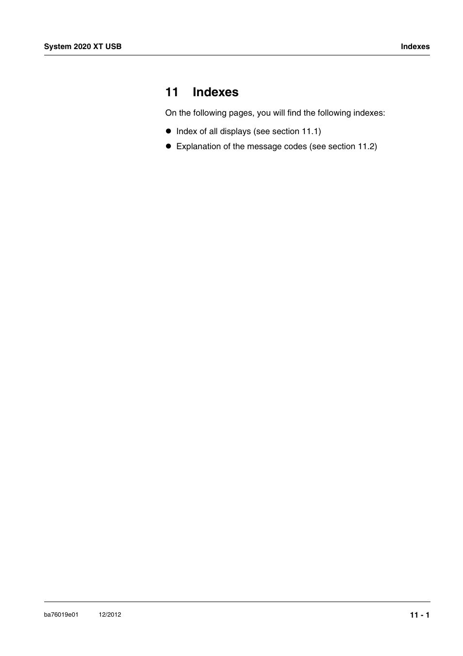 11 indexes, 11 indexes -1 | YSI IQ SensorNet 2020 XT Terminal User Manual | Page 187 / 196