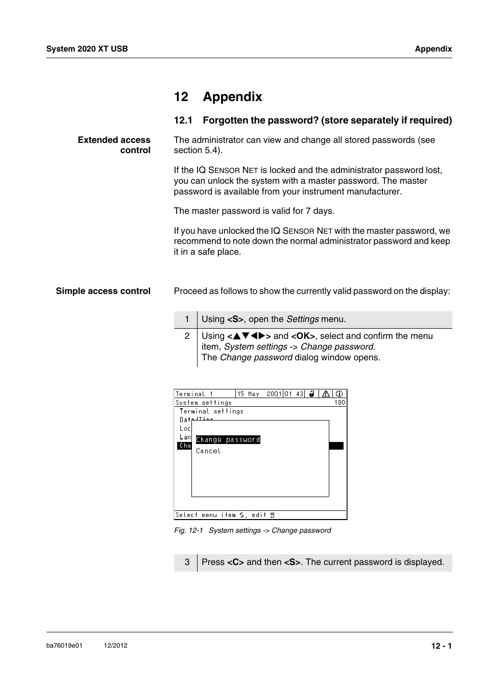 12 appendix, 12 appendix -1 | YSI IQ SensorNet 2020 XT Terminal User Manual | Page 193 / 196