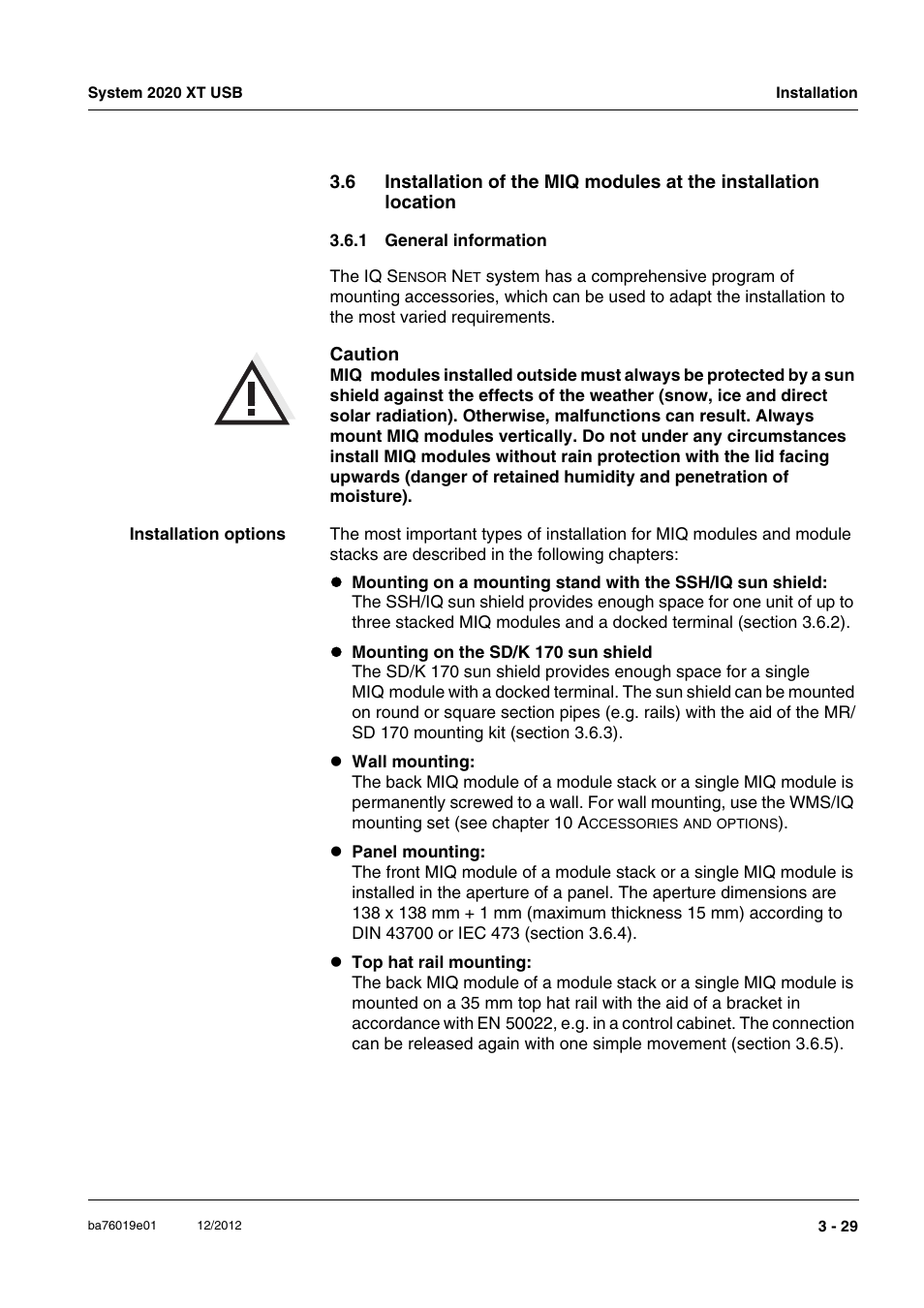 1 general information, General information -29 | YSI IQ SensorNet 2020 XT Terminal User Manual | Page 59 / 196