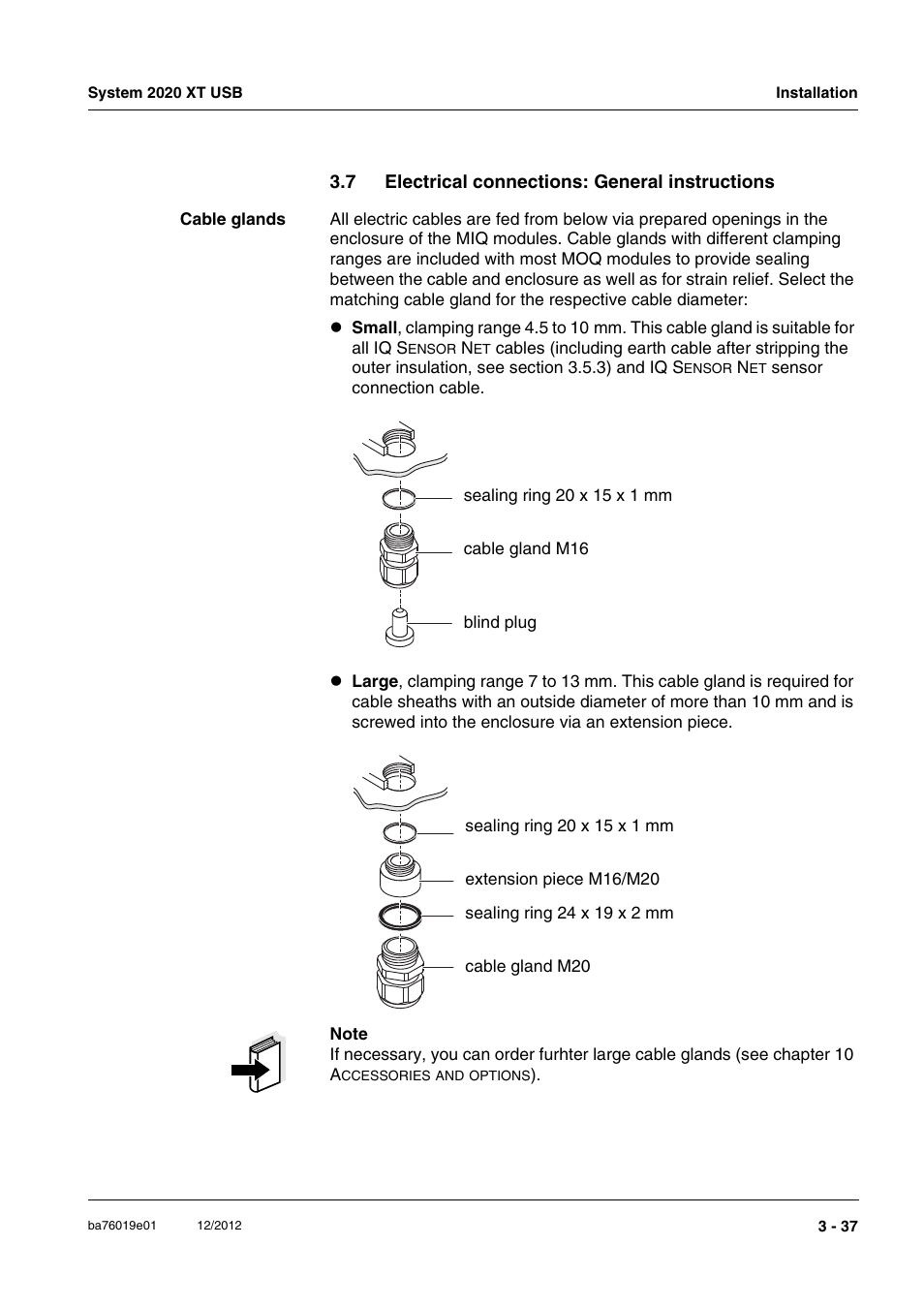 7 electrical connections: general instructions, Electrical connections: general instructions -37 | YSI IQ SensorNet 2020 XT Terminal User Manual | Page 67 / 196