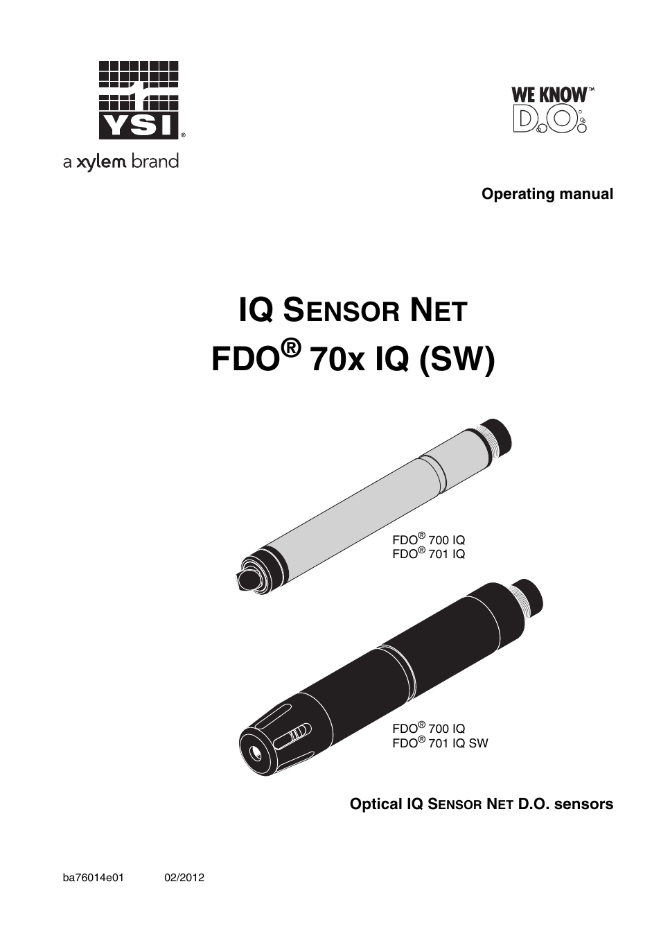 Xylem IQ SensorNet FDO 70x IQ (SW) User Manual | 48 pages