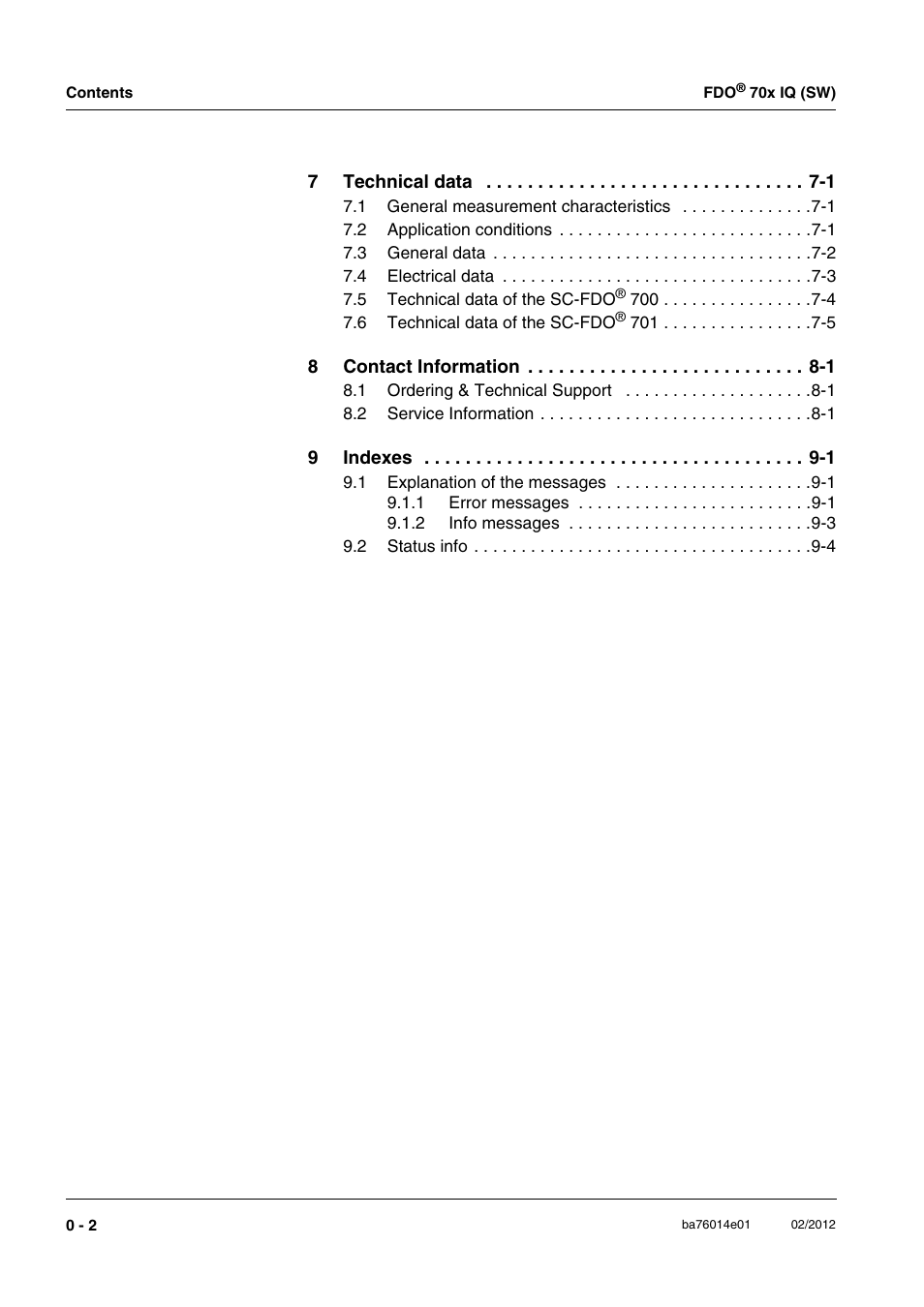 Xylem IQ SensorNet FDO 70x IQ (SW) User Manual | Page 4 / 48