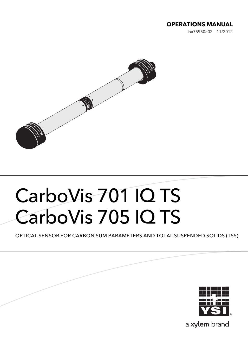 YSI CarboVis 705 IQ TS User Manual | 66 pages