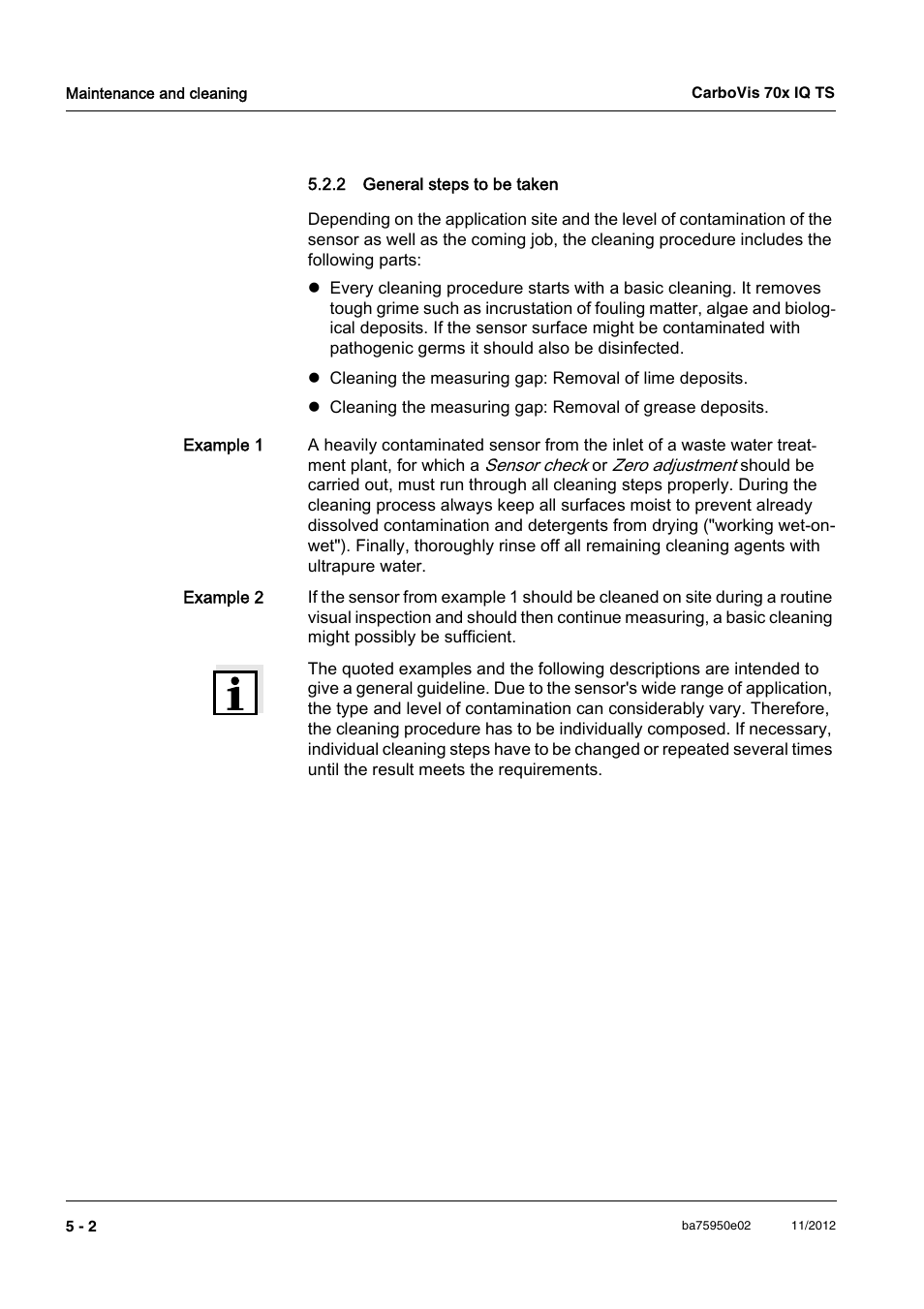 2 general steps to be taken, General steps to be taken -2 | YSI CarboVis 705 IQ TS User Manual | Page 40 / 66