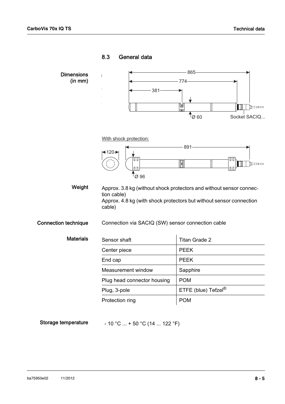 3 general data, 3 general data -5 | YSI CarboVis 705 IQ TS User Manual | Page 53 / 66