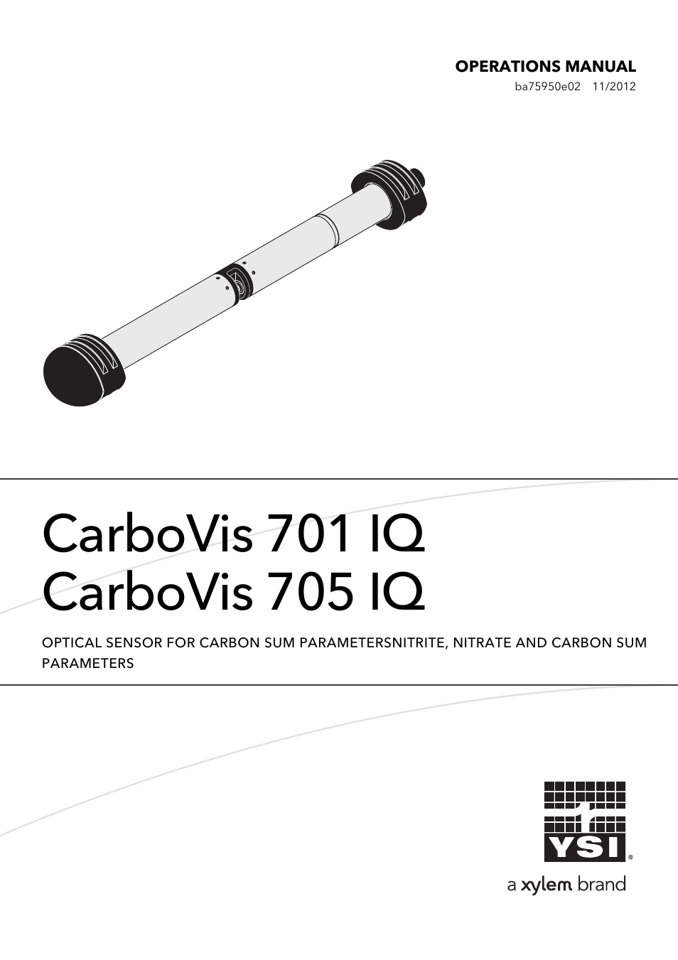 YSI CarboVis 705 IQ User Manual | 68 pages