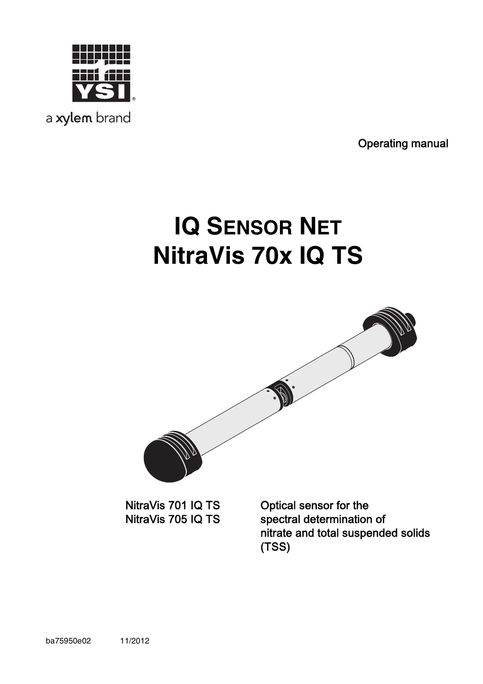 YSI IQ S ENSOR N ET NitraVis 70x IQ TS User Manual | 60 pages