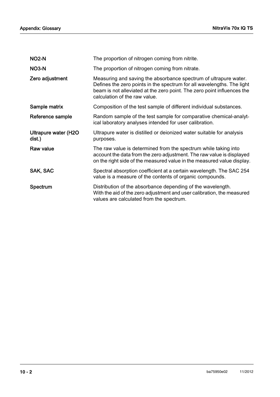 YSI IQ S ENSOR N ET NitraVis 70x IQ TS User Manual | Page 58 / 60