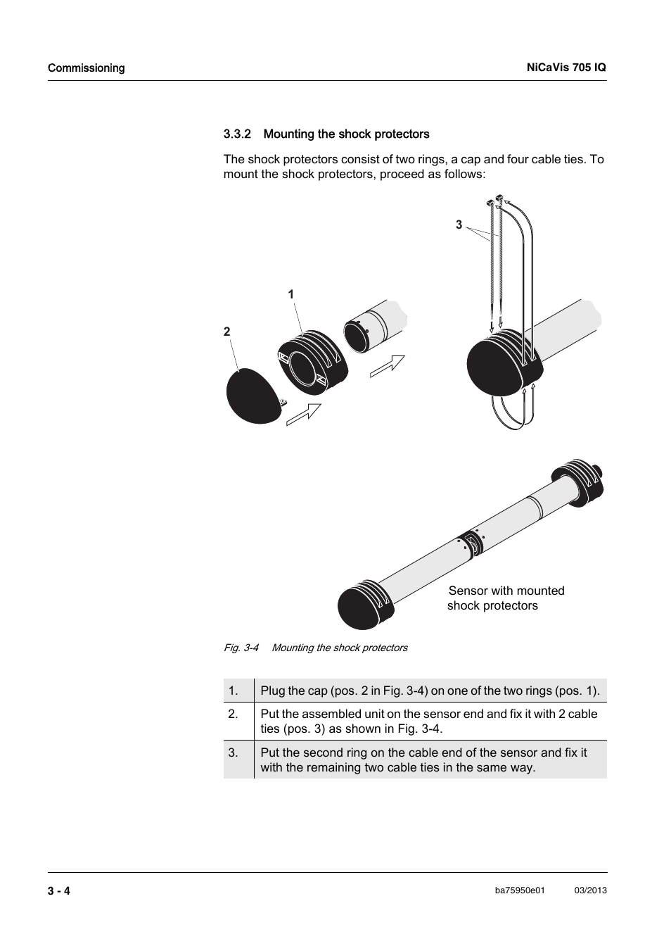 2 mounting the shock protectors, Mounting the shock protectors -4 | YSI NiCaVis 705 IQ User Manual | Page 14 / 64