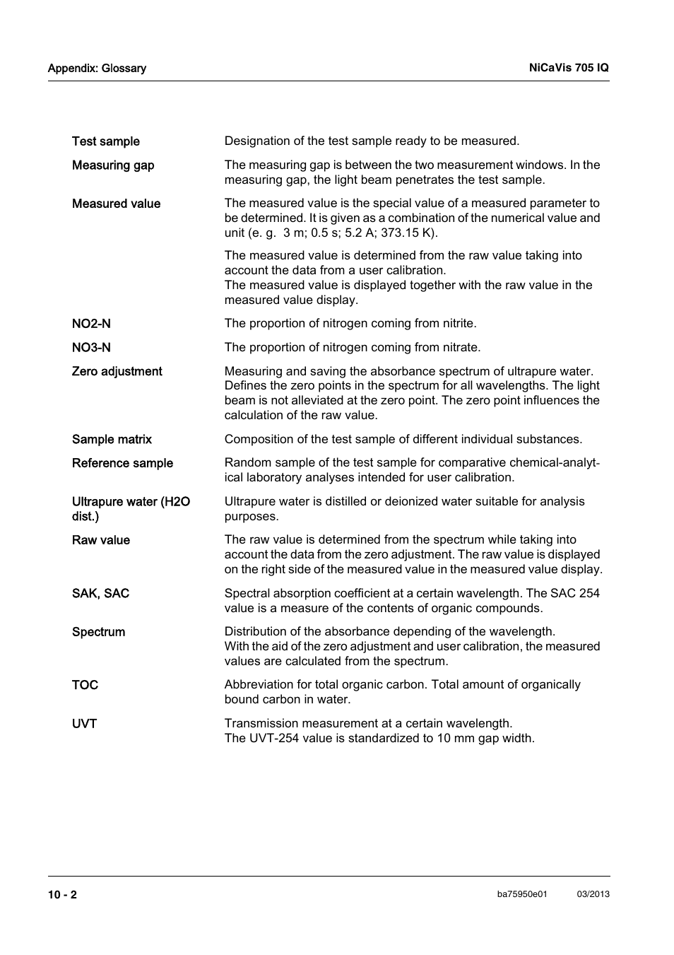 YSI NiCaVis 705 IQ User Manual | Page 60 / 64