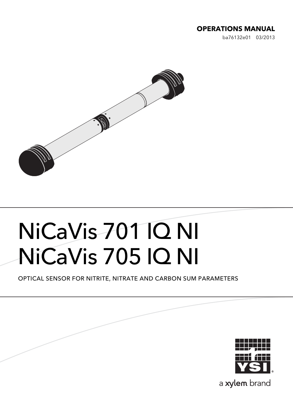 YSI NiCaVis 701 IQ NI User Manual | 66 pages