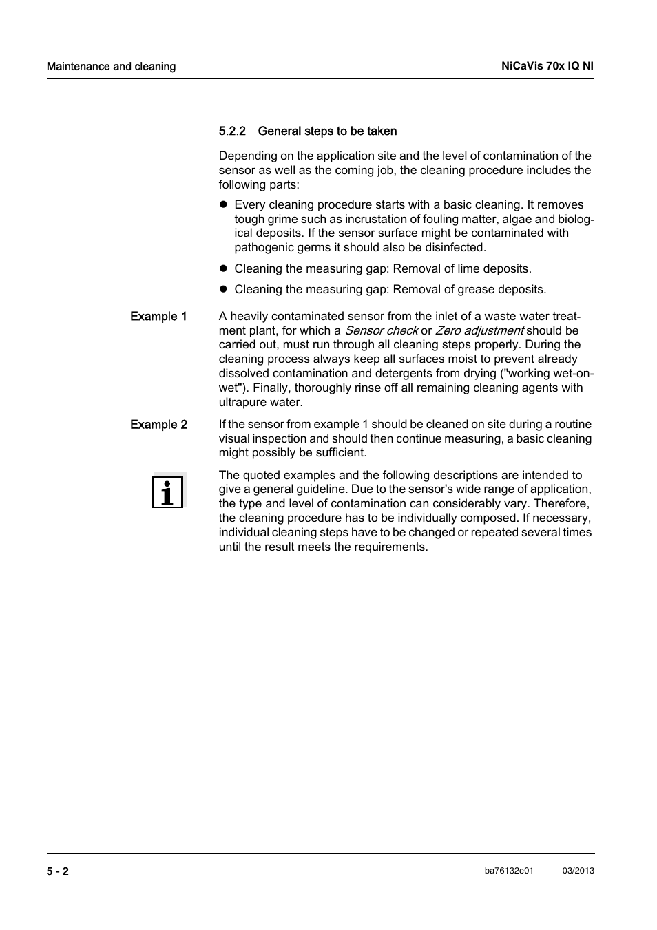 2 general steps to be taken, General steps to be taken -2 | YSI NiCaVis 701 IQ NI User Manual | Page 40 / 66