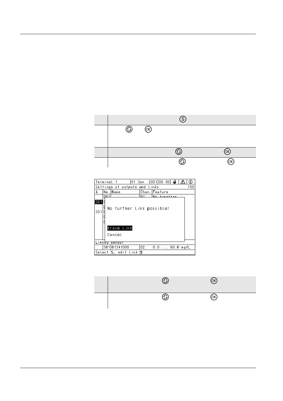 4 deleting a link with an output, Deleting a link with an output -14, Ee section 4.4) | YSI IQ SensorNet DIQ/CR3 User Manual | Page 28 / 66