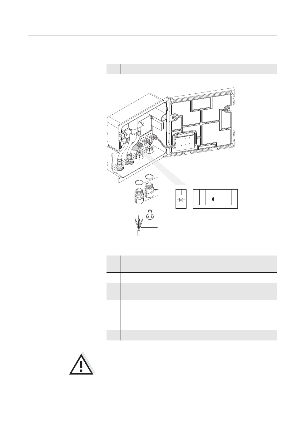 Caution, Connecting the control line to the terminal strip | YSI IQ S ENSOR N ET MIQ/CHV PLUS User Manual | Page 13 / 44