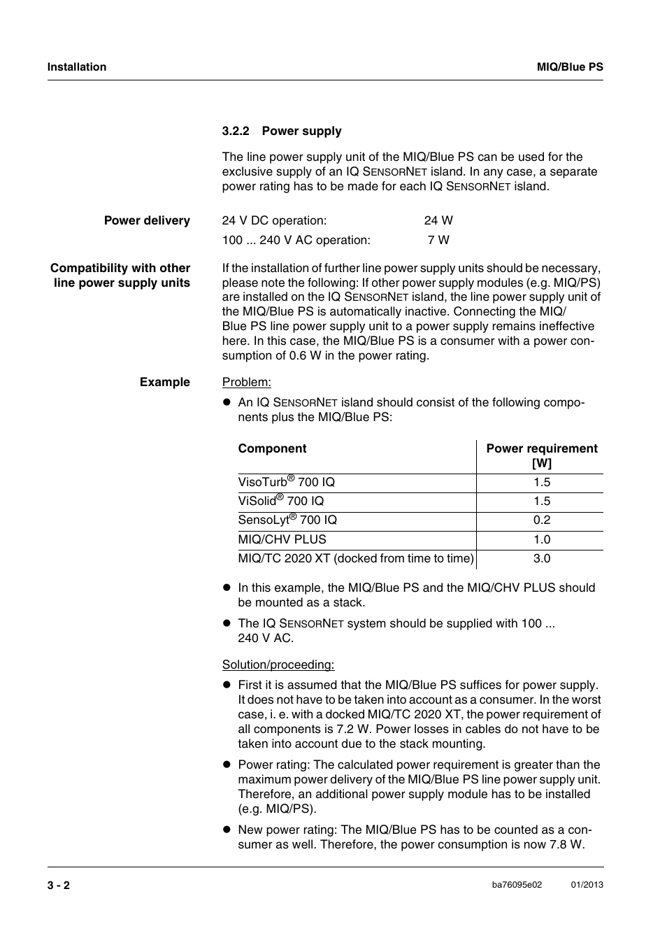 2 power supply, Power supply -2 | YSI MIQ/Blue PS Set User Manual | Page 12 / 48