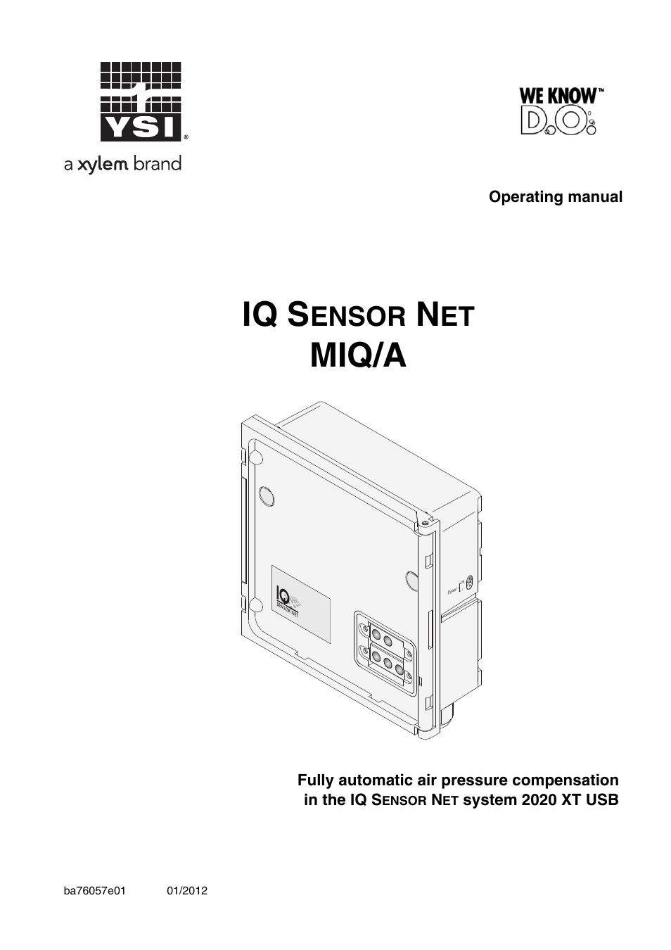 YSI IQ S ENSOR N ET MIQ/A User Manual | 18 pages