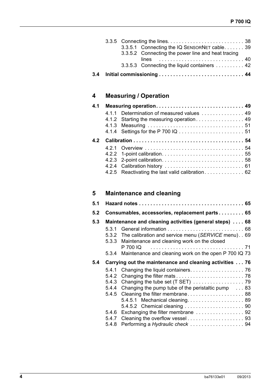 YSI P 700 IQ Analyzer User Manual | Page 4 / 116