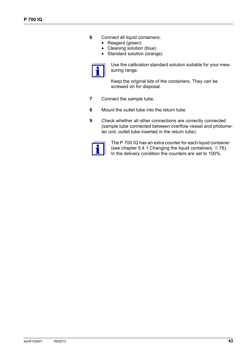 YSI P 700 IQ Analyzer User Manual | Page 43 / 116