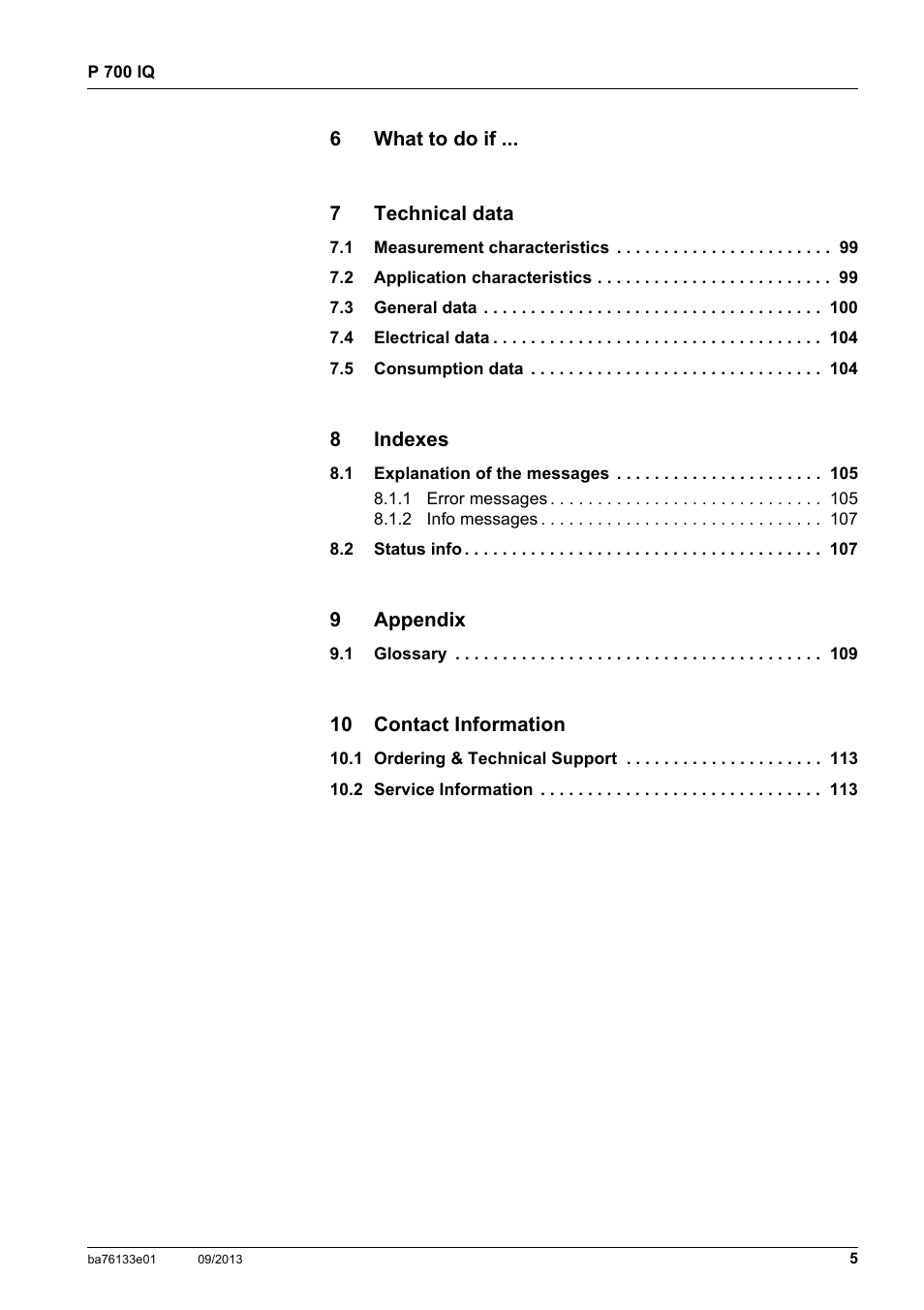 YSI P 700 IQ Analyzer User Manual | Page 5 / 116