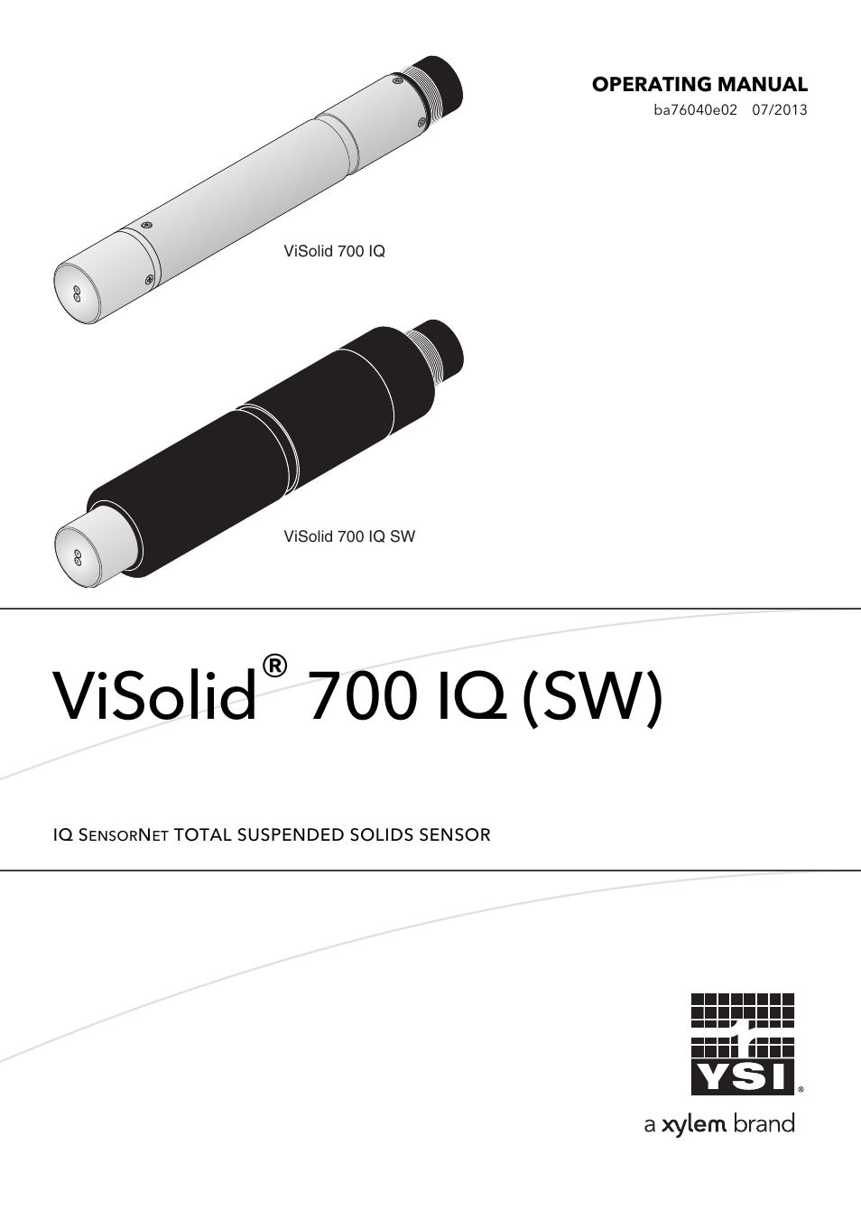 Xylem IQ SensorNet ViSolid 700 IQ (SW) User Manual | 58 pages