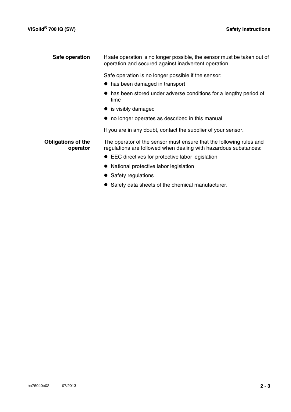 Xylem IQ SensorNet ViSolid 700 IQ (SW) User Manual | Page 11 / 58