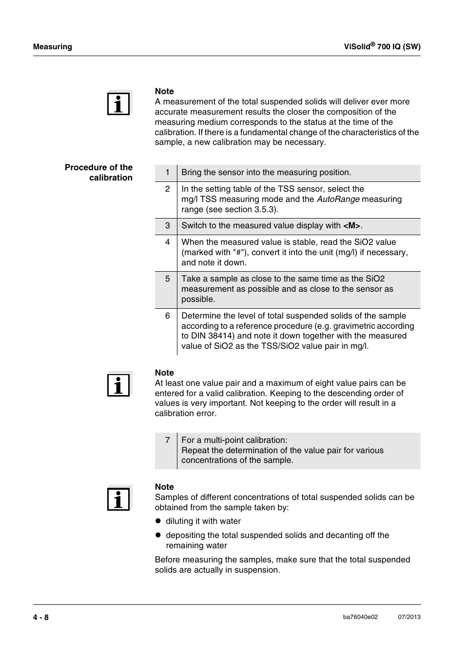 Xylem IQ SensorNet ViSolid 700 IQ (SW) User Manual | Page 36 / 58