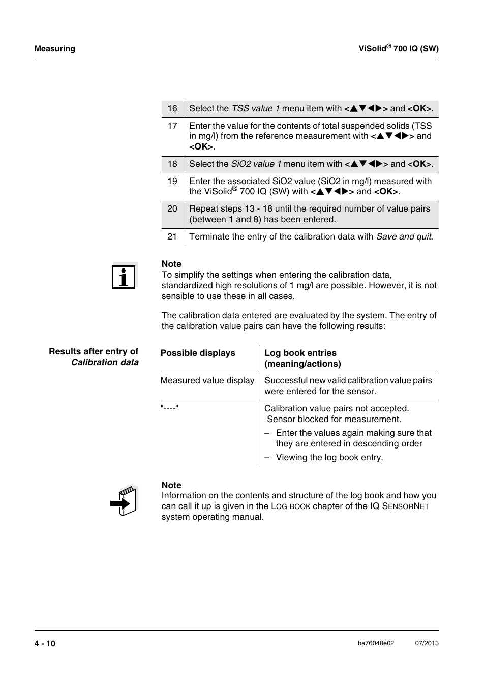 Xylem IQ SensorNet ViSolid 700 IQ (SW) User Manual | Page 38 / 58