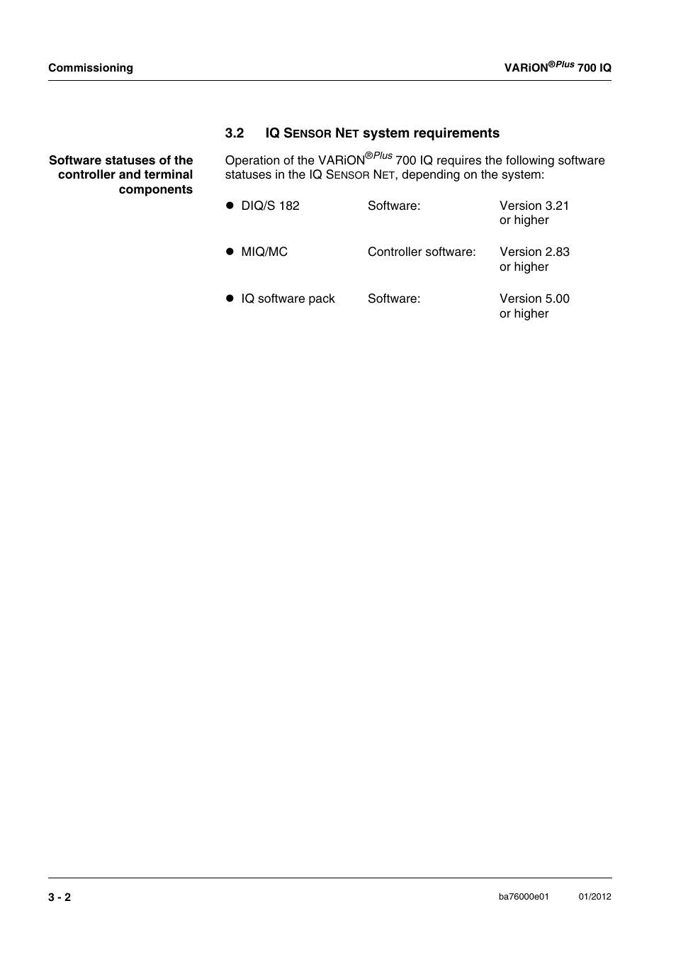 2 iq sensor net system requirements | YSI IQ S ENSOR N ET VARiON Plus 700 IQ User Manual | Page 14 / 72